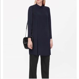 COS Pleated Raw-Cut Dress